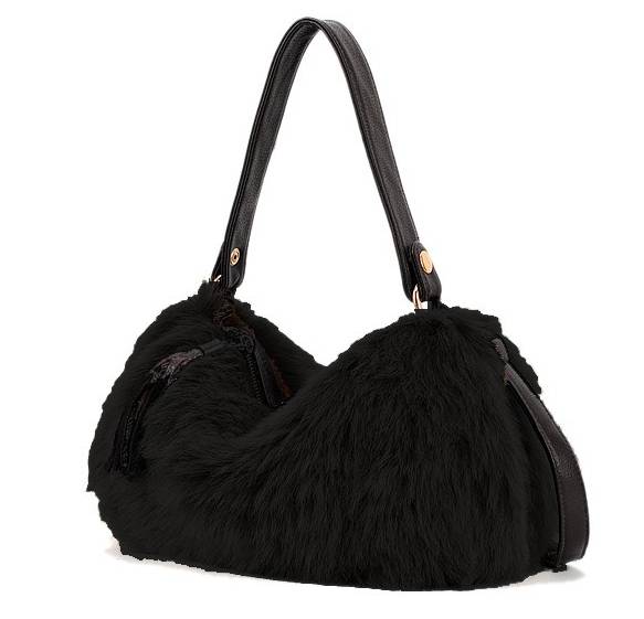 Faux Fur Handbag – Black | Style Me Fabulous